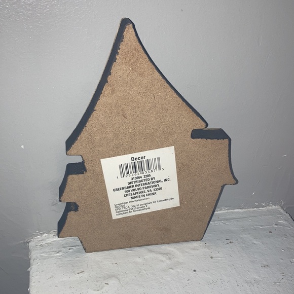 HP Brand NWT Home Sweet Haunted Home Shaped Table Top/Ledge Halloween Decor Sign - Picture 7 of 8